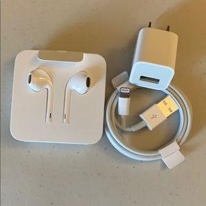 Apple earphones and charger 2in1 listing